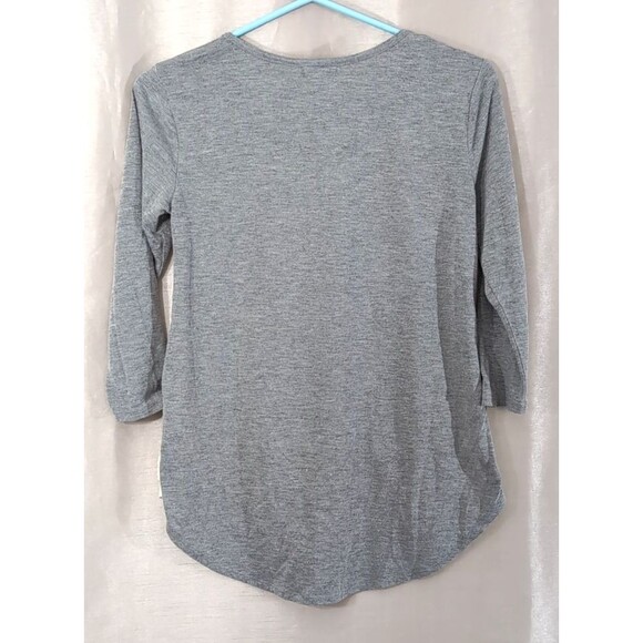 Eyeshadow Brand Women's SMALL Ivory Lace Crochet Top, Gray Long Sleeve Tee Boho - Picture 2 of 14